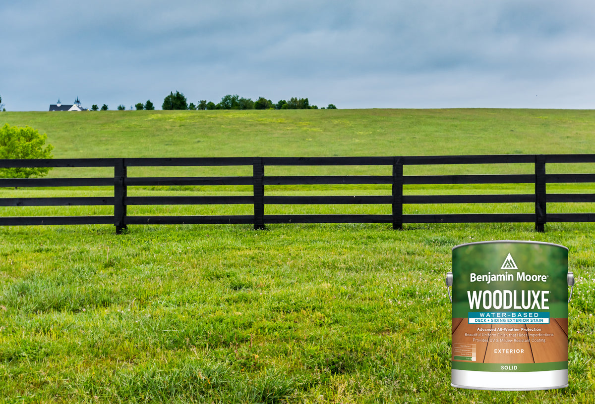 Benjamin Moore’s Woodluxe™ Solid Hide Stain: The Durable Choice for Horse Farm Fencing